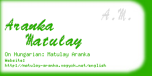 aranka matulay business card